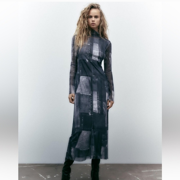 NWT ZARA BLOGGERS FAV Patchwork Tulle Dress - Picture 3 of 10